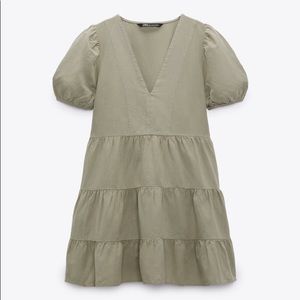 Green Zara Tiered Dress